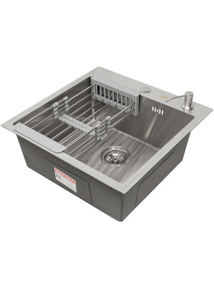 Кухонная мойка Arfeka AF 55x50,5 (комплект коландер+дозатор) Satin Nano