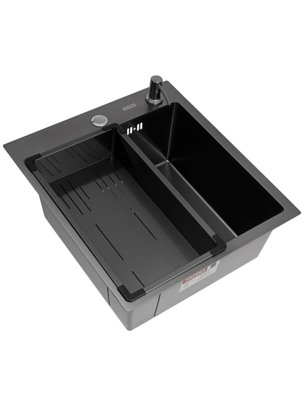 Кухонная мойка Arfeka ECO AR 45x50 (комплект коландер G+дозатор Black)