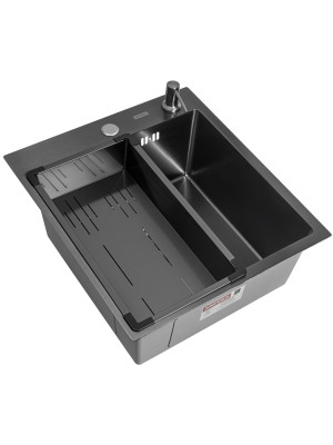 Кухонная мойка Arfeka Eco AR 45x50 (комплект коландер G+дозатор) Black Decor