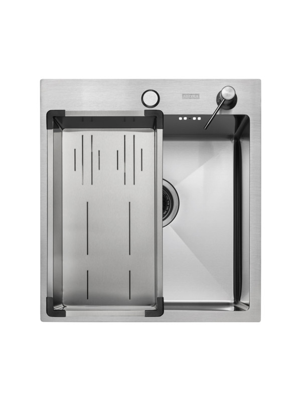 Кухонная мойка Arfeka Eco AR 45x50 (комплект коландер G+дозатор Satin) сверху