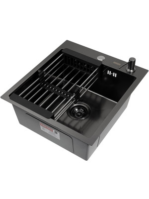 Кухонная мойка Arfeka Eco AR 45x50 (комплект коландер+дозатор) Black Decor