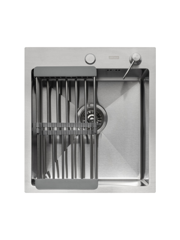 Кухонная мойка Arfeka Eco AR 45x50 (комплект коландер+дозатор Satin) сверху