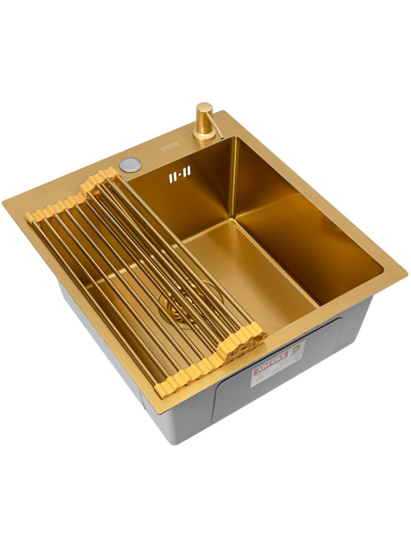 Кухонная мойка Arfeka Eco AR 45x50 (комплект роллер-мат+дозатор) Gold