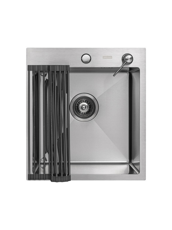 Кухонная мойка Arfeka Eco AR 45x50 (комплект роллер-мат+дозатор) Satin сверху