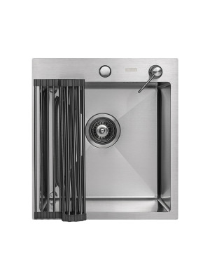 Кухонная мойка Arfeka Eco AR 45x50 (комплект роллер-мат+дозатор) Satin сверху