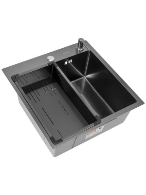 Кухонная мойка Arfeka Eco AR 50x50 (комплект коландер G+дозатор) Black Decor