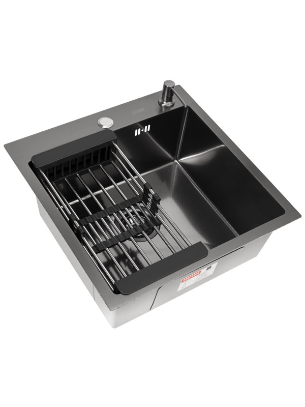 Кухонная мойка Arfeka Eco AR 50x50 (комплект коландер+дозатор) Black Decor