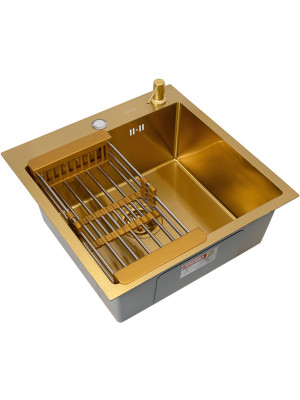 Кухонная мойка Arfeka Eco AR 50x50 (комплект коландер+дозатор) Gold