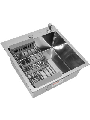 Кухонная мойка Arfeka Eco AR 50x50 (комплект коландер+дозатор) Satin Decor Millet Grains