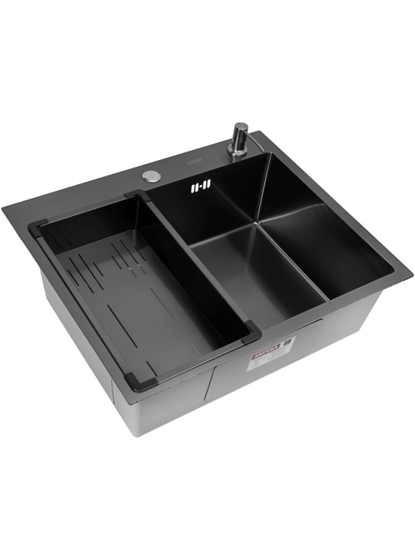 Кухонная мойка Arfeka Eco AR 60x50 (комплект коландер G+дозатор) Black