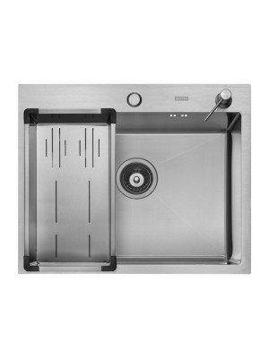 Кухонная мойка Arfeka Eco AR 60x50 (комплект коландер G+дозатор)Satin сверху