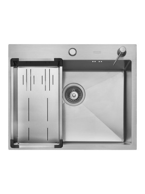 Кухонная мойка Arfeka Eco AR 60x50 (комплект коландер G+дозатор) Satin Decor Volcanic сверху