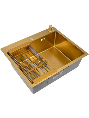Кухонная мойка Arfeka Eco AR 60x50 (комплект коландер+дозатор) Gold