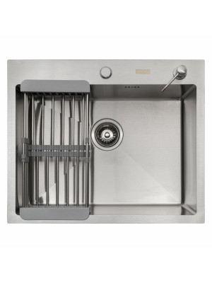 Кухонная мойка Arfeka Eco AR 60x50 (комплект коландер+дозатор) Satin сверху