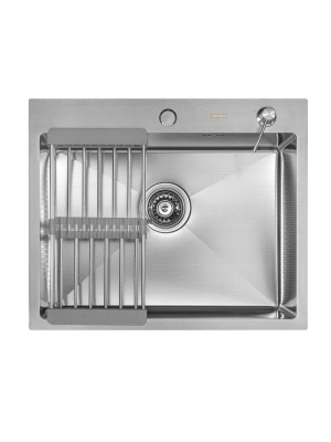 Кухонная мойка Arfeka Eco AR 60x50 (комплект коландер+дозатор) Satin Decor сверху