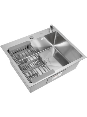 Кухонная мойка Arfeka Eco AR 60x50 (комплект коландер+дозатор) Satin Decor Millet Grains