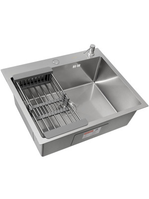 Кухонная мойка Arfeka Eco AR 60x50 (комплект коландер+дозатор) Satin Decor Volcanic Rock