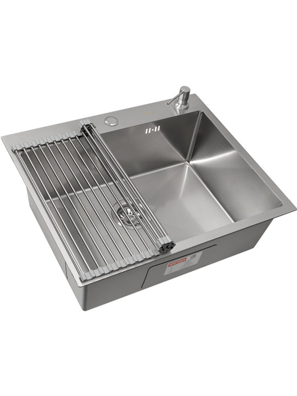 Кухонная мойка Arfeka Eco AR 60x50 (комплект роллер-мат+дозатор) Satin Decor Volcanic Rock