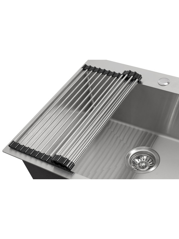 Кухонная мойка Arfeka Eco AR 60x50 (комплект роллер-мат+дозатор) Satin Decor Volcanic Rock под углом