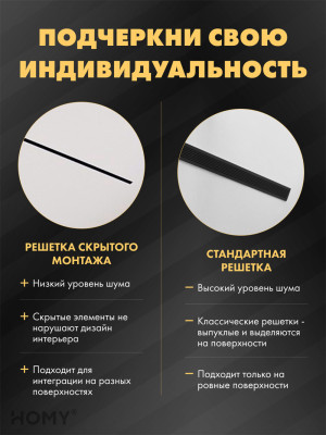 Линейная щелевая решетка 1600 мм для ПВХ потолка APL1600BMG сравнение
