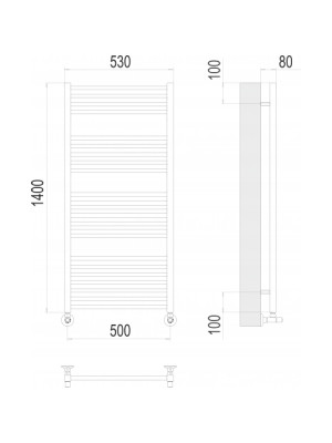 Полотенцесушитель Terminus Ватикан П22 500х1400 НП (1/2") схема