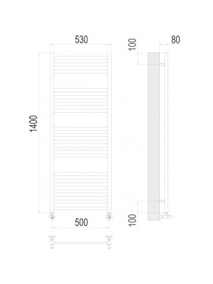 Полотенцесушитель Terminus Грета П18 500х1400 НП (1/2") схема
