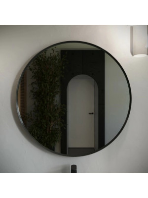Зеркало Benetto Augusta 100x100 черный в интерьере