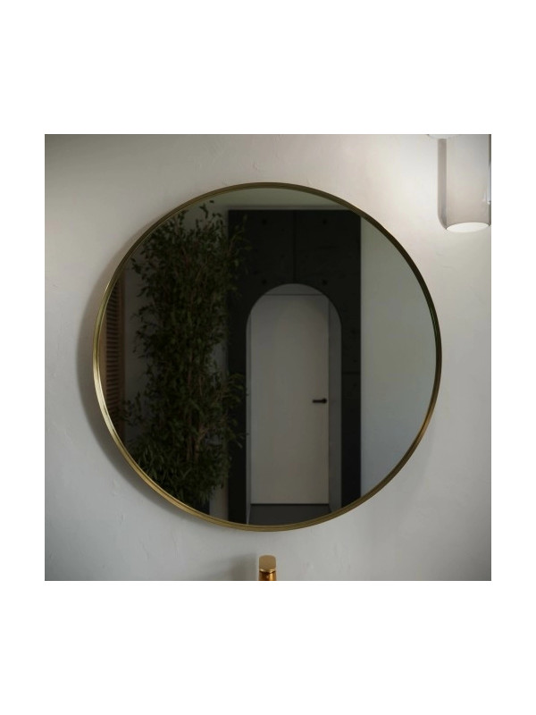 Зеркало Benetto Augusta 100x100 золотой спереди