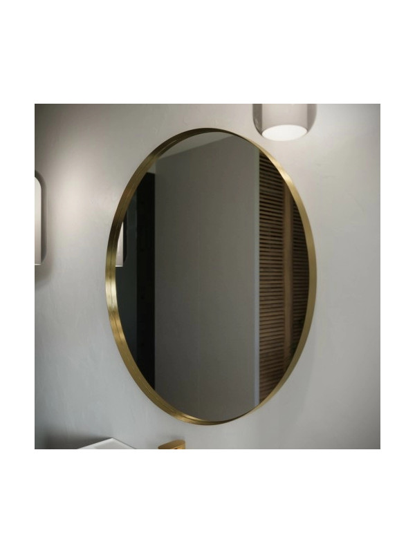 Зеркало Benetto Augusta 100x100 золотой сбоку