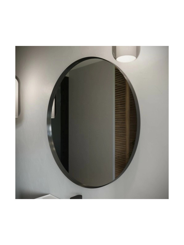 Зеркало Benetto Augusta 90x90 черный сбоку