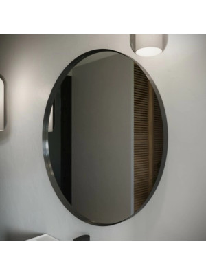 Зеркало Benetto Augusta 90x90 черный сбоку