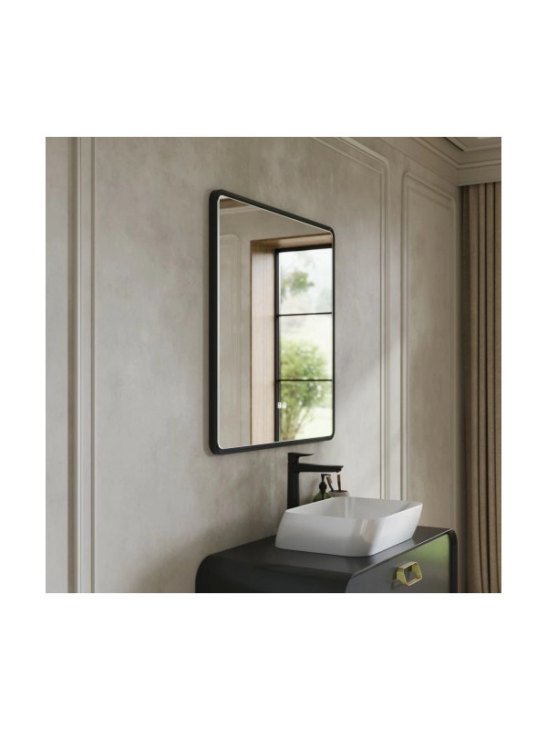Зеркало Benetto Ember 84x84 антрацит под углом