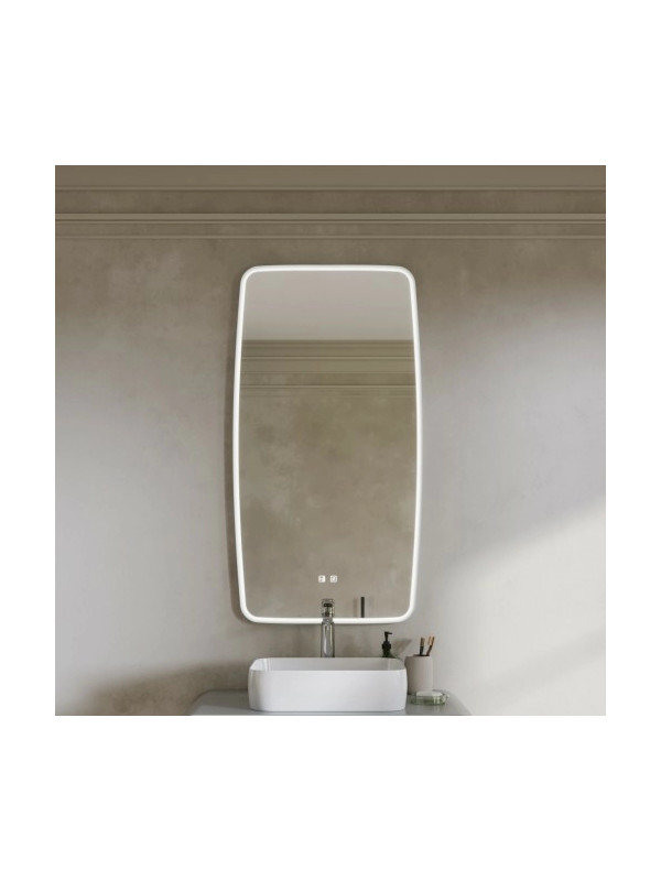 Зеркало Benetto Aura 52x98 серый спереди