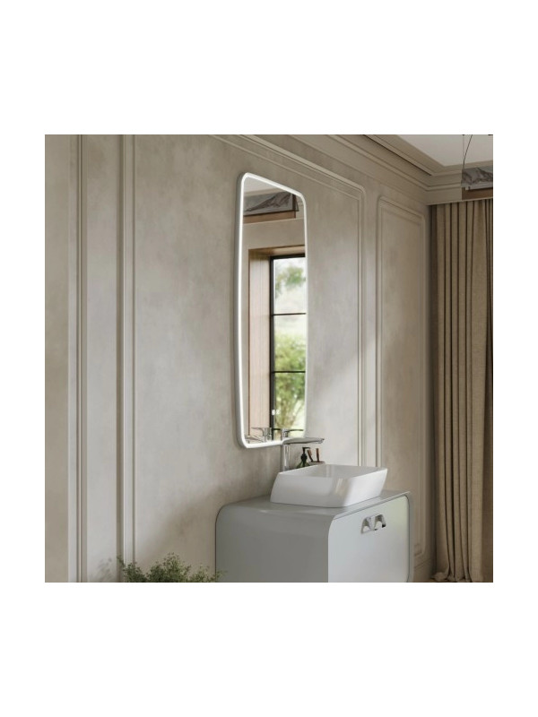 Зеркало Benetto Aura 52x98 серый сбоку