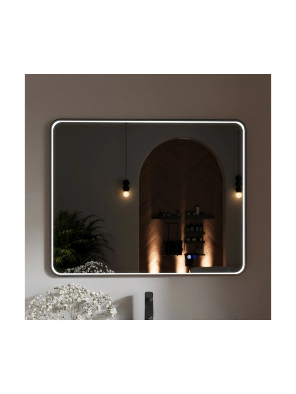 Зеркало Benetto Ellisse 100x80 черный спереди