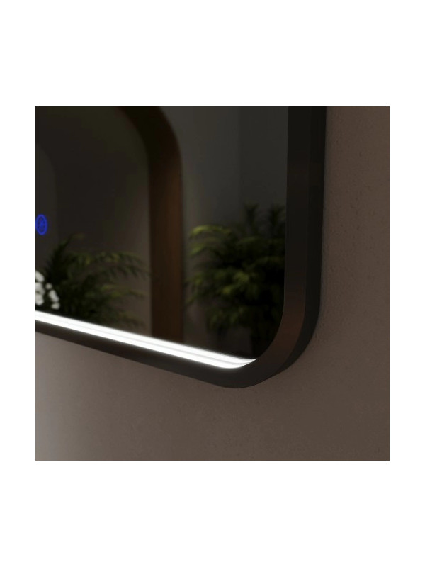 Зеркало Benetto Ellisse 100x80 черный вблизи