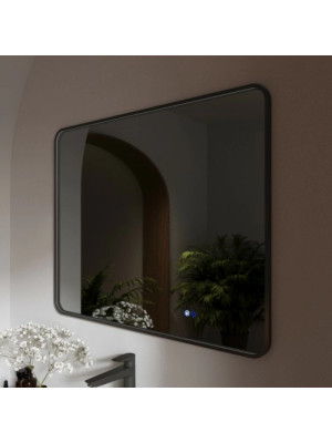 Зеркало Benetto Ellisse 100x80 черный под углом без подсветки