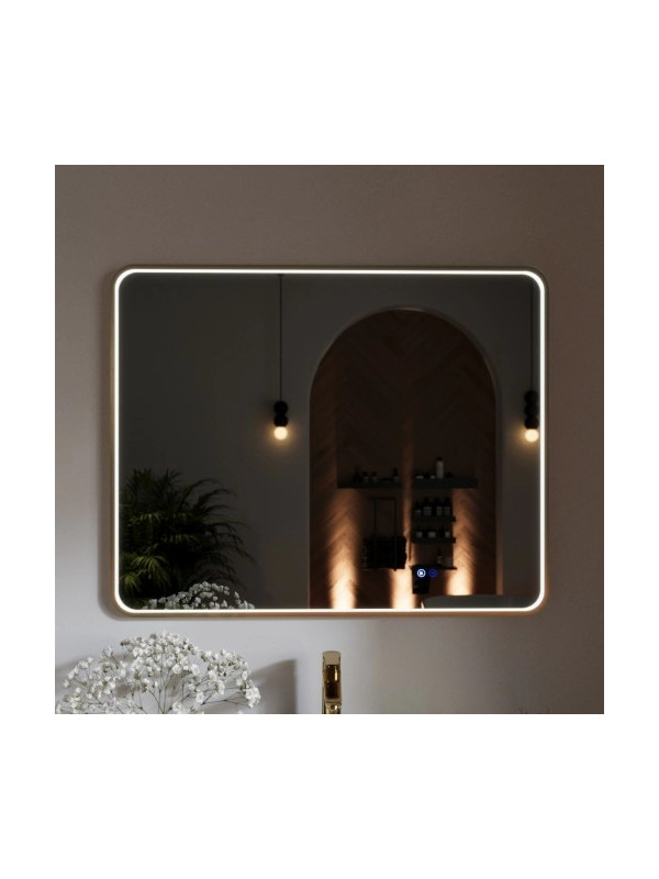 Зеркало Benetto Ellisse 100x80 золотой спереди