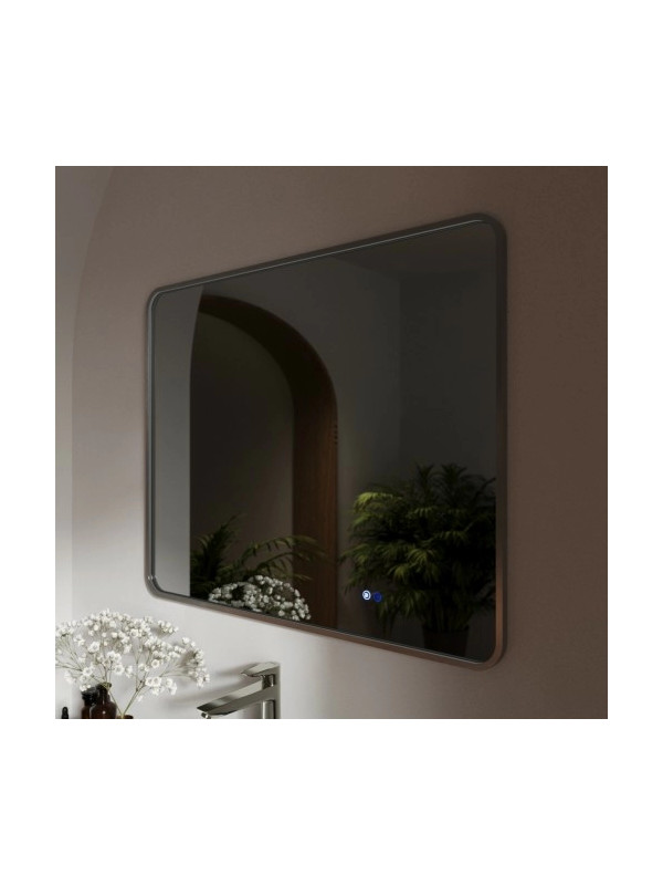 Зеркало Benetto Ellisse 100x80 серебристый сбоку без подсветки