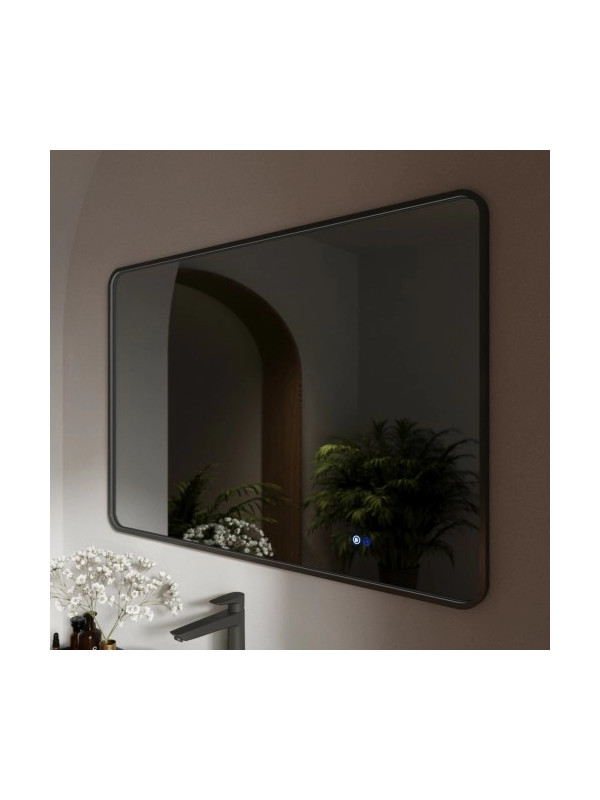 Зеркало Benetto Ellisse 120x80 черный сбоку без подсветки