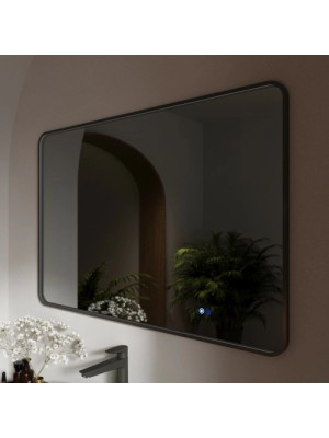 Зеркало Benetto Ellisse 120x80 черный сбоку без подсветки