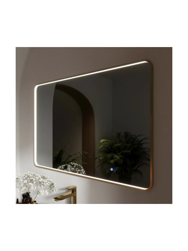 Зеркало Benetto Ellisse 120x80 золотой под углом