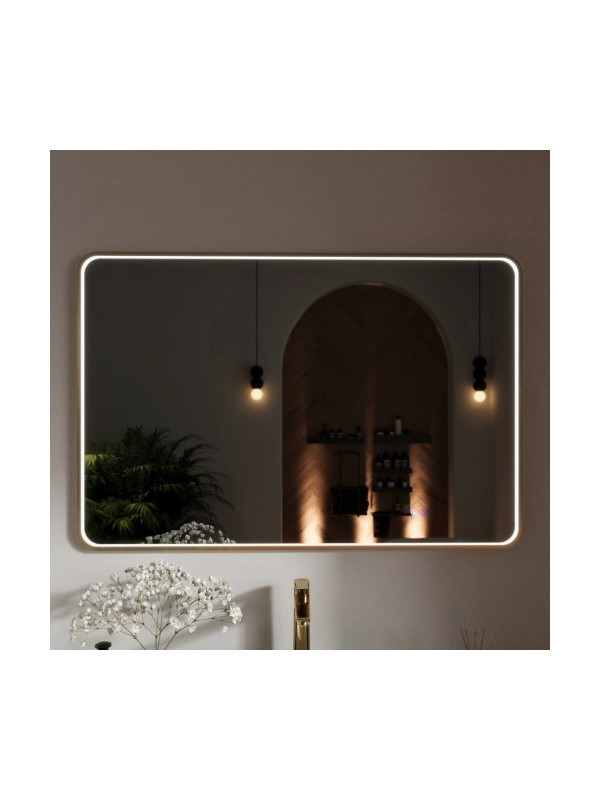 Зеркало Benetto Ellisse 120x80 золотой спереди