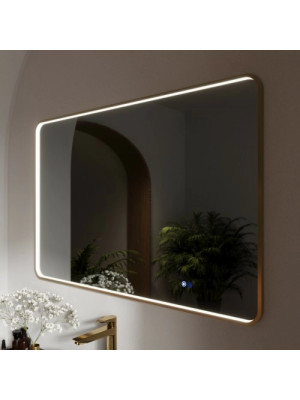 Зеркало Benetto Ellisse 120x80 золотой под углом