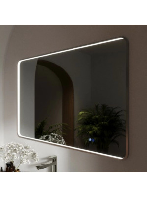 Зеркало Benetto Ellisse 120x80 серебристый сбоку с подсветкой