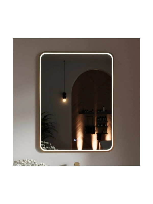 Зеркало Benetto Ellisse 60x80 золотой спереди