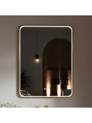 Зеркало Benetto Ellisse 60x80 золотой спереди