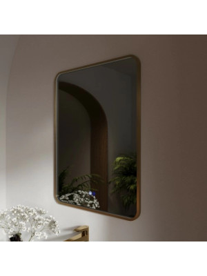 Зеркало Benetto Ellisse 60x80 золотой сбоку без подсветки