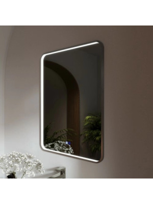 Зеркало Benetto Ellisse 60x80 серебристый под углом с подсветкой