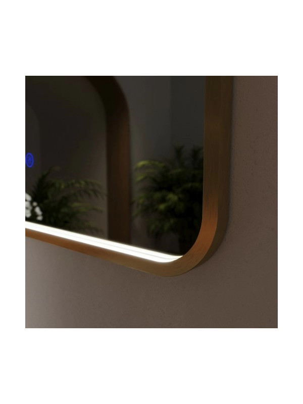Зеркало Benetto Ellisse 80x80 золотой вблизи